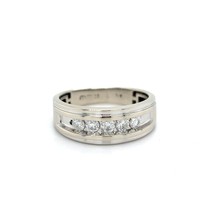 10k White Gold 1/2ct Diamond Band Ring 3.7g Size 8.25 - £612.19 GBP