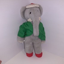 Babar The Elephant 16&quot; Arthur Plush Vintage EDEN 1977 w/Hat and Green Ja... - $14.85