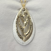 Sarah Coventry 1974 Aura Necklace 8928 Teardrop Gold and Silver Tone 24&quot; - £12.27 GBP