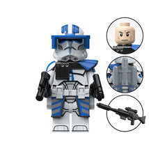 Star Wars 501 Clone Trooper Figure with Blue Visor and Heavy Blaster - $3.60