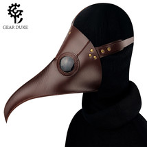 Steampunk Pu Leather Plague Doctor Mask Headgear Halloween Bar Props  - £33.83 GBP