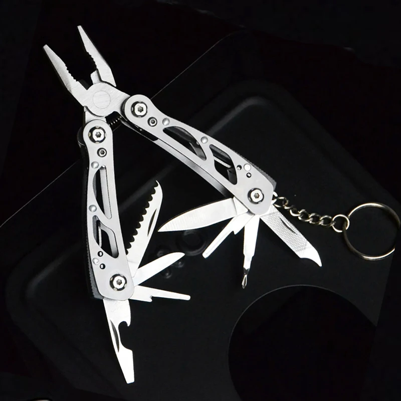 Steel tool pliers screwdriver plier outdoor portable folding tool plier keychain pocket thumb200