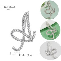 Personalize 26 Letters Initial Brooch Pins for Women Men Silver Color Rhinestone - £40.15 GBP