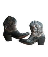 STERLING RIVER COWGIRL BOOTS SR151 BLACk &amp; BROWN LEATHER Size 8B Western... - $69.22 CAD