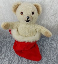 Russ Snuggle Bear Christmas Stocking Lever 21&quot; Plush Stuffed Animal 1986... - $49.45