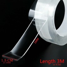 3M / (9.8ft x 0.5ft) Reusable Nano Magic Double-Sided Tape Washable Adhe... - £12.93 GBP