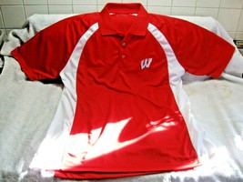 Wisconsin Badgers American Classic Sportswear Polo Shirt Size Large-Go Bucky Go - £17.16 GBP