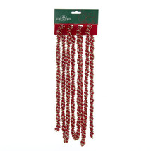 Kurt S. Adler 9&#39; Red &amp; Gold Twisted Bead Christmas Tree Garland Decoration - £6.98 GBP