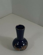 Vintage Blue Vase Glass  4&quot; Tall by UGGC Taiwan very good - $4.95