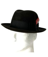 Vtg Cavanagh Edge Hats Black Felt Newport Fedora Hat Feathers Mens Size 7 - $1,266.12 MXN