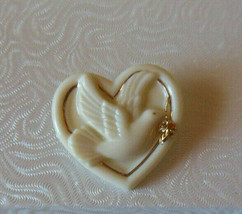 LENOX Handcrafted Heart Dove Brooch - $18.80