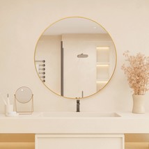 20&quot; Wall Circle Mirror Large Round Gold Farmhouse Circular Mirror For Wall Decor - £73.30 GBP