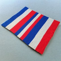 American Flag Hand Made Afghan Crochet Blanket Throw Patriotic VTG USA 62&quot;x 52&quot; - £60.49 GBP