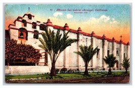 San Gabriel Archangel Mission CA California DB Postcard S24 - $2.63