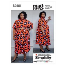 Simplicity Sewing Pattern 9551 R11378 Skirt Top Shorts Misses Plus Size 18W-26W - £8.62 GBP