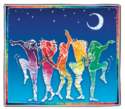SALE Moon Dancers  Batik  Sticker Deadhead  Car Decal  Hippies - $2.99
