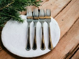 Set of 4 Reed &amp; Barton ARLINGTON NEWTON Salad Forks 7&quot; Stainless - £31.96 GBP
