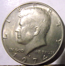 1974-D Kennedy Half Dollar - About Uncirculated - TRUS Doubling - £23.85 GBP