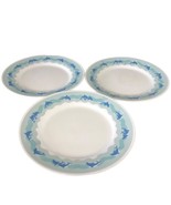 3 Corelle Ocean Dance Dinner Plates Dolphins White Blue Green 10.75 Inch... - $39.20