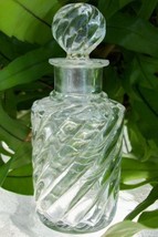 7.25" Tall SWIRL Clear Perfume/Cologne Bottle~Pontil Mark~Old~Heavy~Collectible - $77.62