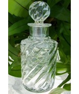 7.25&quot; Tall SWIRL Clear Perfume/Cologne Bottle~Pontil Mark~Old~Heavy~Coll... - £61.90 GBP