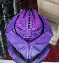 Hibernating Dragon Purple Serpent Drake Small Stash Trinket Jewelry Box Figurine - £14.38 GBP