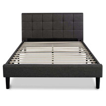 Dark Grey Upholstered Queen Platform Bed With Headboard - $8,503.33 MXN Dark Grey Upholstered Queen Platform Bed With Headboard - $8,503.33 MXN
