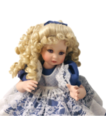 Marie Osmond Doll Blond Long Curls Violet Eyes Sitting Rare Vintage Purp... - £52.58 GBP