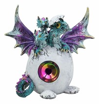 Metronome Crystal Purple Blue Hydra Dragon Hatchling Breaking Out Of Egg Statue - £24.68 GBP