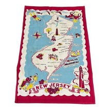 New Jersey Map Souvenior Tea Towel 24x15 Collectible Atlantic City Cape ... - £21.97 GBP