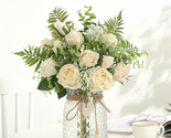 Mothers Day Gifts for Mom Wife, Artificial Flowers with Vase, Silk Roses... - £29.68 GBP