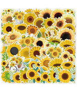 50Pcs Stickers Yellow Sunflower