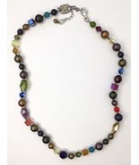 Signed Holly Yashi Colorful Beaded Necklace Sterling Silver Clasp 925 18... - £118.62 GBP
