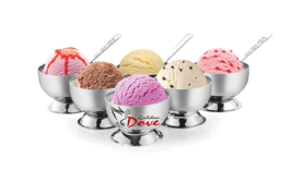 Stainless Steel  Ice Cream Dessert Cups &amp; Serving Bowl 200ml set -6 - £32.58 GBP