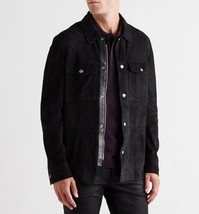 New Suede Leather Jacket Designer Shirt Men Biker Real Leather Jacket Shirt #123 - £119.90 GBP