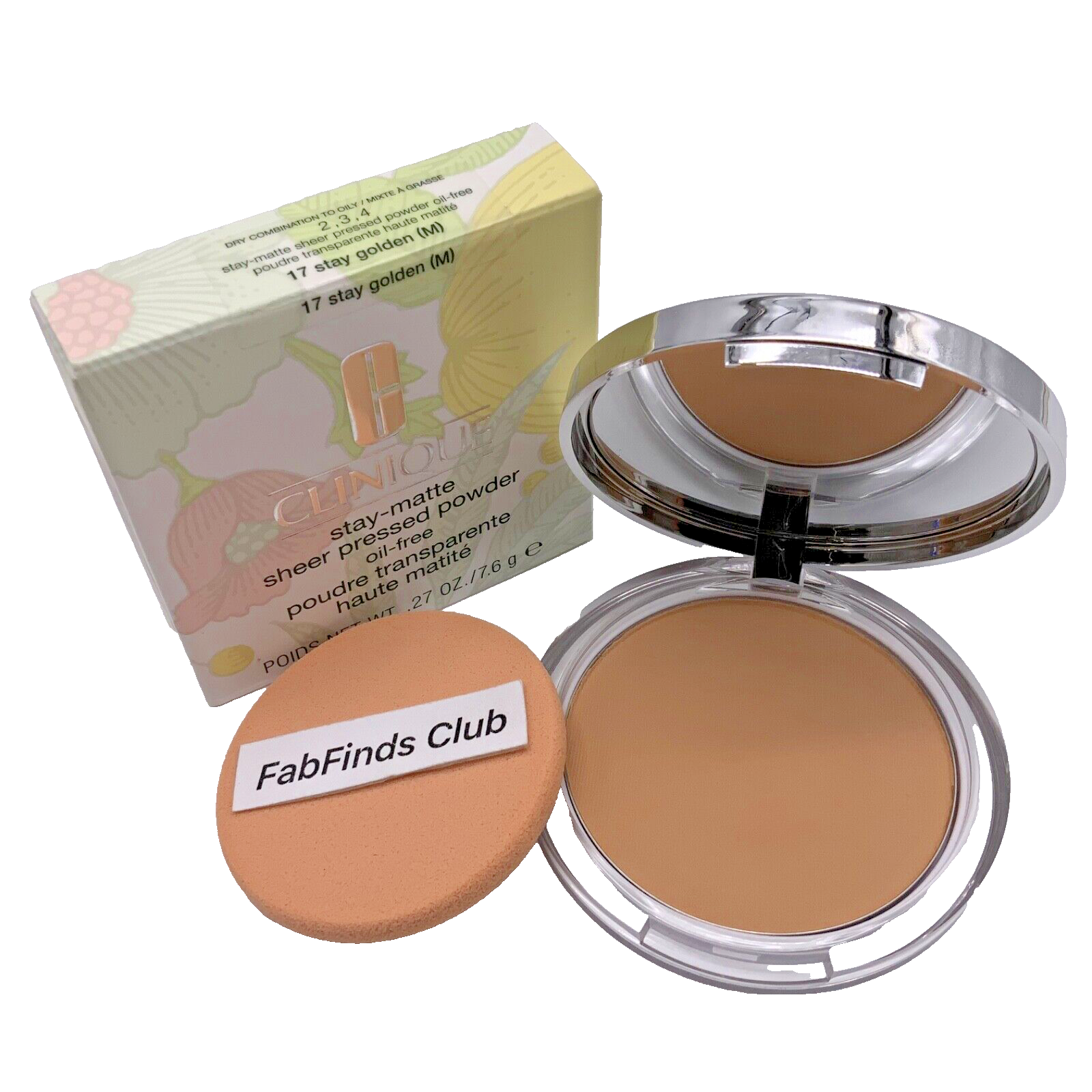 Clinique Stay Matte Sheer Pressed Powder #17 Stay Golden Oil Free New In Box - $27.70