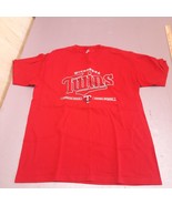 Minnesota Twins Shirt Men Large Red Crew Neck Short Sleeve Majestic MLB - £13.11 GBP
