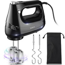 Electric Hand Mixer With Stainless Steel Egg Beater, Dough Hook Attachme... - £28.32 GBP