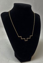 Elizabeth and James White Topaz Erte Necklace, Unique Gold Design  - New - $11.99