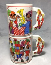 Santa’s collectible 2 mugs helpers carry gift and toys whimsical vintage... - £5.57 GBP