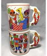 Santa’s collectible 2 mugs helpers carry gift and toys whimsical vintage... - £5.48 GBP