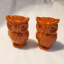 Owl Salt and Pepper Shakers, Fall Dining Decor, Ceramic Brown Bird NWT