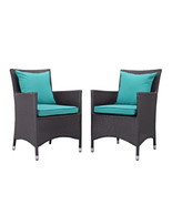 Modway Furniture Convene 2 Piece Outdoor Patio Dining Set Espresso &amp; Tur... - $974.40 CAD