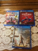 PlayStation 4 PS4 Lot of 3 Crew 2, Spider-man, Assassins Creed Odyssey LNC - $22.95