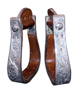 Vintage Marked Engraved Diablo Sterling Silver Western Saddle Stirrups 1... - £548.18 GBP