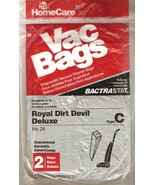 Royal Dirt Devil Deluxe Type C Vacuum Bags Home Care Vac 2 Pack No 28 - £8.15 GBP