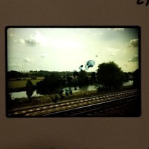 Railroad Tracks Near River Town VTG 1975 Kodachrome 35mm Found Slide Photo - £7.95 GBP