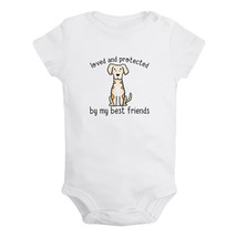 Loved and Protected By Dogs Funny Romper Newborn Baby Bodysuit Infant Jumpsuits - £8.24 GBP