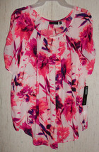 Nwt Womens APT.9 Woman Dressy Floral Print Blouse Size 1X - £18.50 GBP