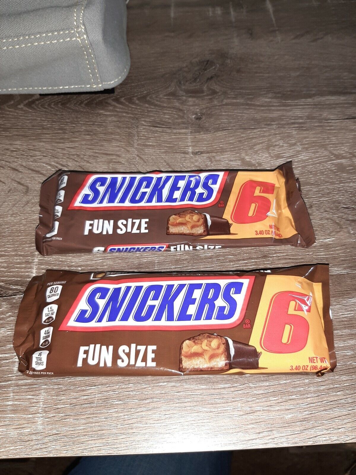 2 Packs of Snickers. 6 Fun Size Candy Bars. 3.40oz packs. - £9.20 GBP